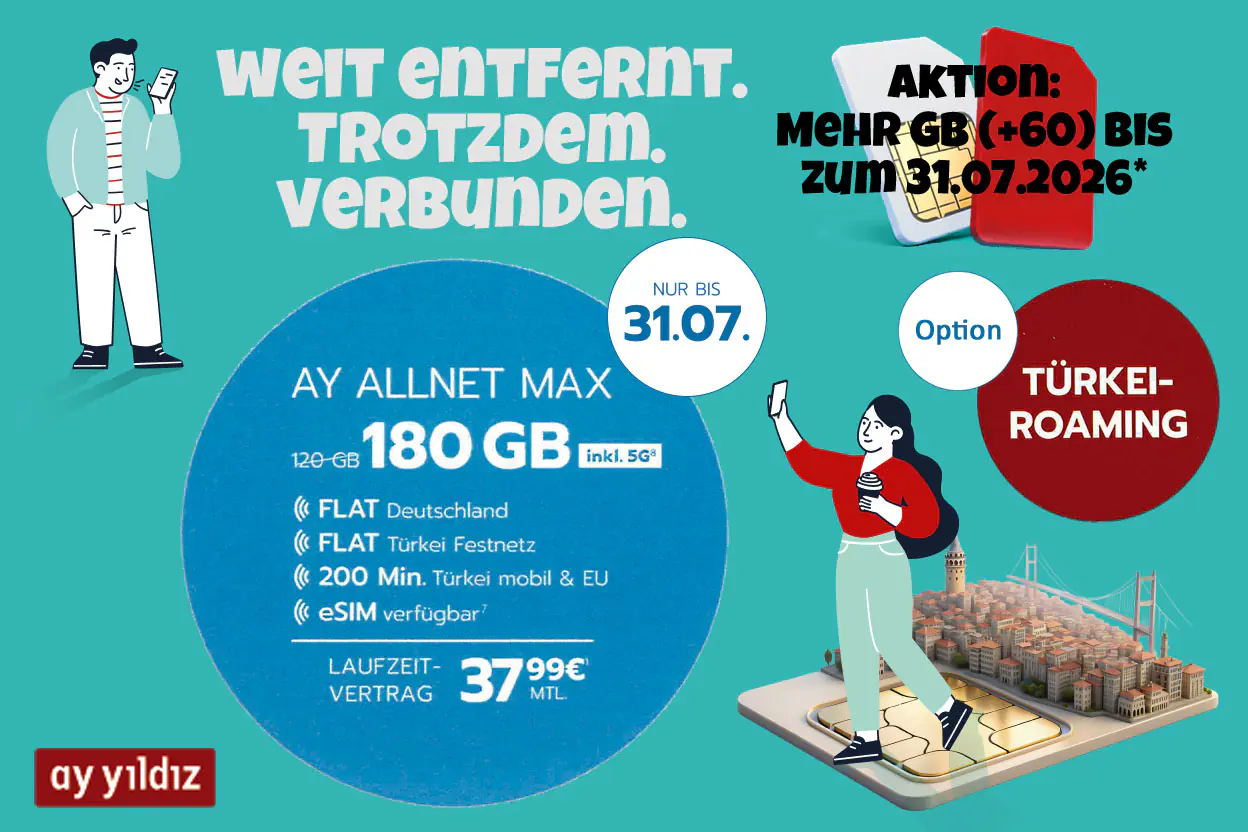 Internet & Telefon | Günstig telefonieren und surfen | AY ALLNET MAX 180GB inkl. 5G